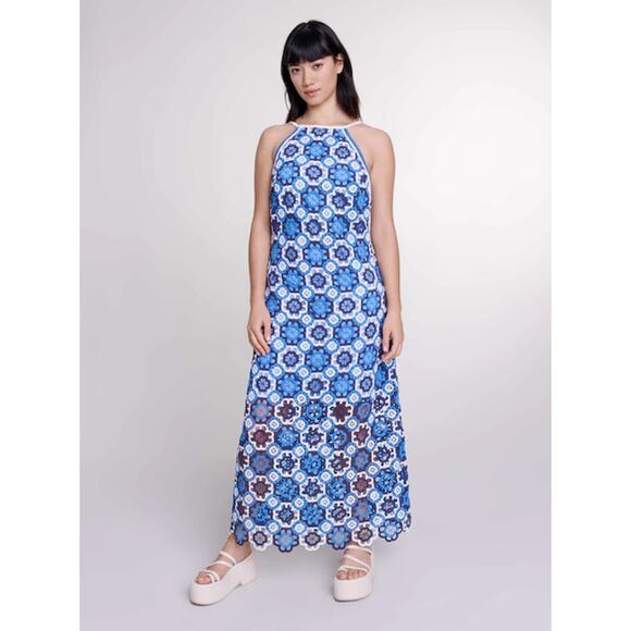 Maje Three-tone Crochet Dress - Picture 7 of 16